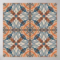 Turkish Inspired: Textured Navy & Terracotta Poster