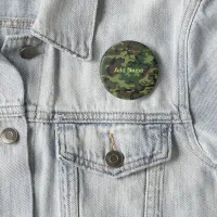 Custom Name Military Green Camouflage Pattern Button