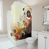Spirals in Ink and Watercolor painting Shower Curtain