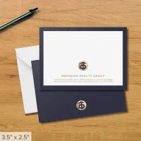 Elegant Gold Logo Real Estate Note Card