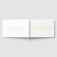 Elegant Modern White Gold Quinceañera Foil Guest Book