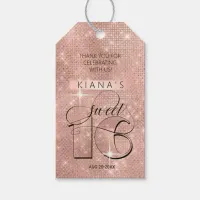 Glitter and Shine Sweet 16 Rose Gold ID675 Gift Tags