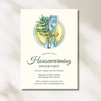 Elegant Watercolor Housewarming Dinner Party Invitation