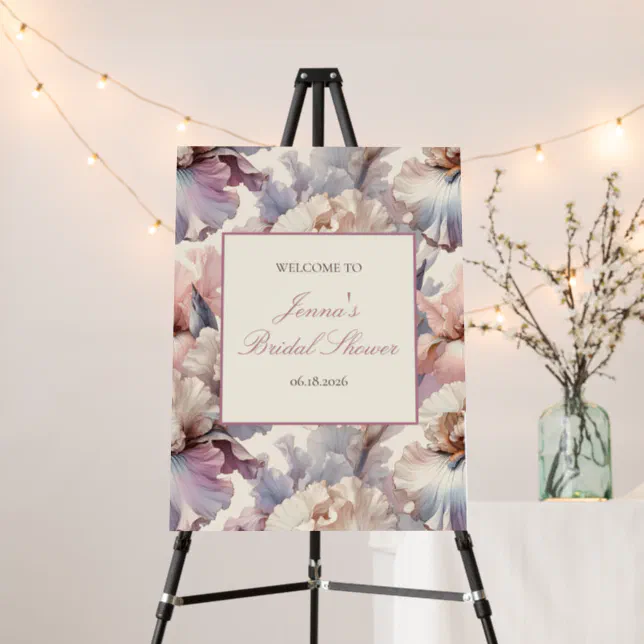 Elegant Blush Floral Bridal Shower Welcome Sign. Foam Board