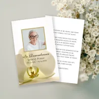 Orchid Flower on White Funeral Memorial Prayer Business Card