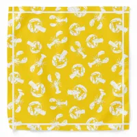 Beach Lobster Yellow White Patterned Bandana