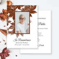 Brown Fall Leaves Death Anniversary Invitation