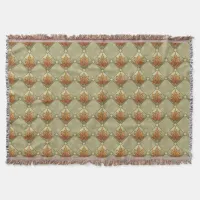 Autumn Leaves with Stars Diamond Pattern Throw Blanket