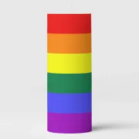 LGBT Rainbow Pride Flag 3" x 8" Pillar Candle