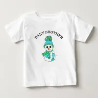 Baby Brother Snowman Cute Whimsical Christmas Baby T-Shirt