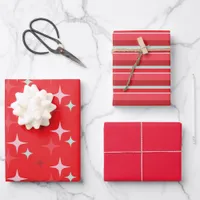 Christmas Stars and Stripes Wrapping Paper Set