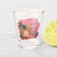 Tropical Isle Father of the Groom Pink ID581 Shot Glass