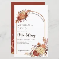 Budget Script Fall Arch Wedding Invitation