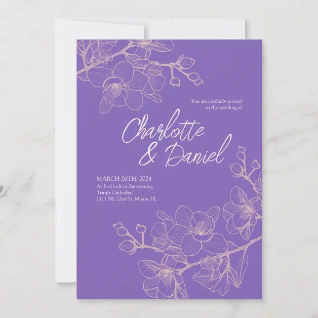 Lavender Orchid Moments | Wedding Invitation