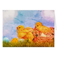 Easter Chicks Joyful Easter Greeting Card