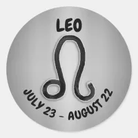 Horoscope Sign Leo Symbol   Classic Round Sticker