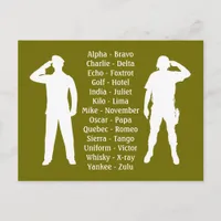 Phonetic Alphabet Army Military Recruit Cadet Postcard