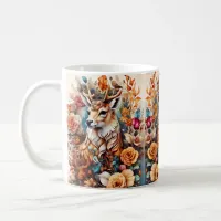 Beautiful Stag in amongst flowers Coffee Mug