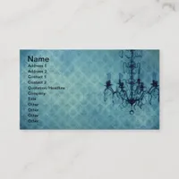 Grunge Wallpaper Chandelier Blue Background Business Card