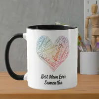 Best Mom Ever Colorful Rainbow Heart Personality Mug