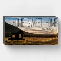 Home Sweet Home Mountains Sunset Wildlife Photo Wooden Box Sign