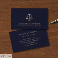 Blue and Gold Legal Law Firm Business Card