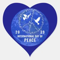 World Peace Dove Peace on Earth Day Logo QR Code Heart Sticker