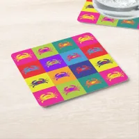 Pop Art Crustaceans Colourful Square Paper Coaster