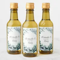 Eucalyptus Botanical Leaf Wedding Wine Label