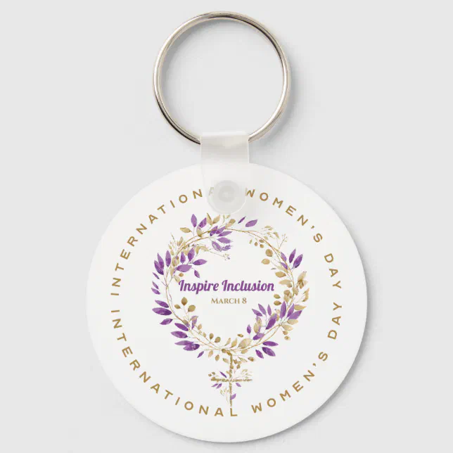 Floral Female Sign Women's Day March 20 Keychain