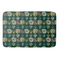 Bold Caribbean Tribal Mudcloth: Boho Teal Bath Mat