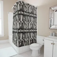 Caribbean Tribal Mudcloth: Black, White, Shower Curtain