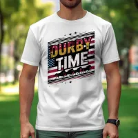 Thumbnail for Derby Time: American Flag Backdrop T-Shirt