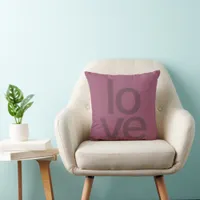 love boho chic modern typography throw pillow