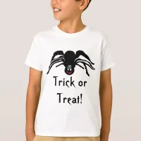 Cartoon Black Spider Halloween Black Widow Kids T-Shirt