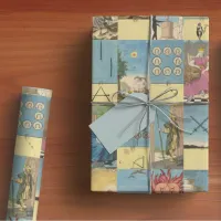 Vintage French Pastel Hand Drawn Tarot Wrapping Paper