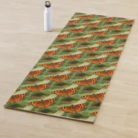 Beautiful Orange Satyr Comma Butterflies Yoga Mat
