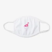 pretty pink flamingo white cotton face mask