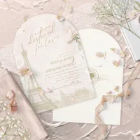 French Romance Wedding Blush Arch ID870 Invitation