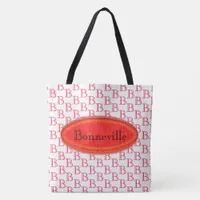 Tote Bag (ao) - Red Nameplate and Initial