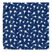 Aeroplane Pattern Blue White Bandana