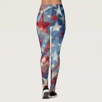 Patriotic Red, White and Blue Fourth of July Leggings