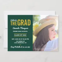 Green and Gold Graduation Party Invitation