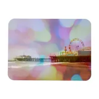Colorful Blurry Bokeh Santa Monica Pier Magnet