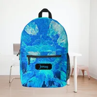 Abstract, modern, turquoise mosaic, custom  printed backpack