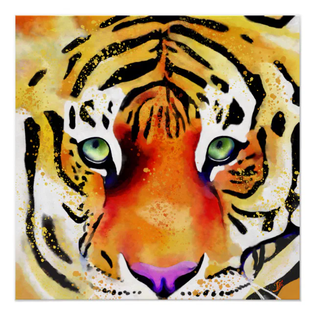 Capturing the Majesty: A Tiger's Gaze Poster