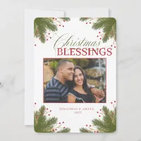 EDITABLE Elegant Evergreen Christmas Holiday Card