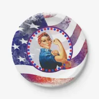 Happy Fourth of July Independent Woman Paper Plates