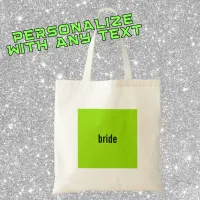 NAME or ROLE Green Girl Summer Bridesmaid Proposal Tote Bag