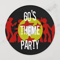 60's Vintage Record-Themed Retro Party Invitation